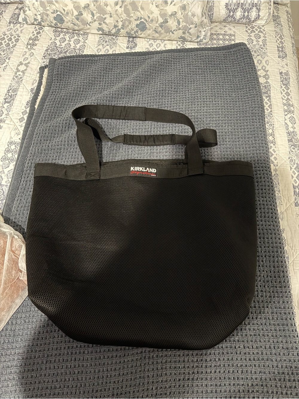 Kirkland Signature Black Mesh Duffel Tote Bag